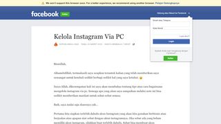 
                            9. Kelola Instagram Via PC | Facebook