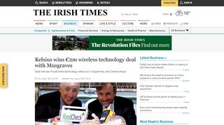 
                            10. Kelsius wins €2m wireless technology deal with Musgraves