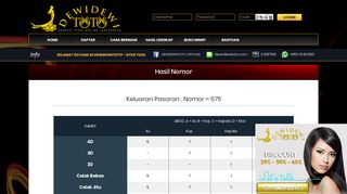 
                            3. Keluaran Pasaran , Nomor = 5711 - DEWI DEWI TOTO | Dewi Togel ...