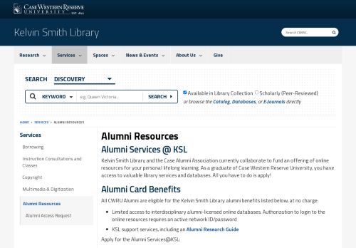 
                            8. Kelvin Smith Library: Login - Case Western Reserve University