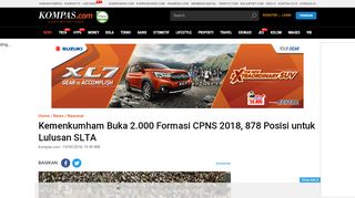 
                            13. Kemenkumham Buka 2.000 Formasi CPNS 2018, 878 Posisi untuk ...