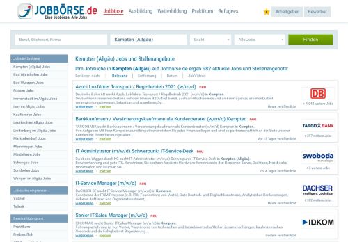 
                            11. Kempten (Allgäu) Jobs und Stellenangebote | www.jobbörse.de