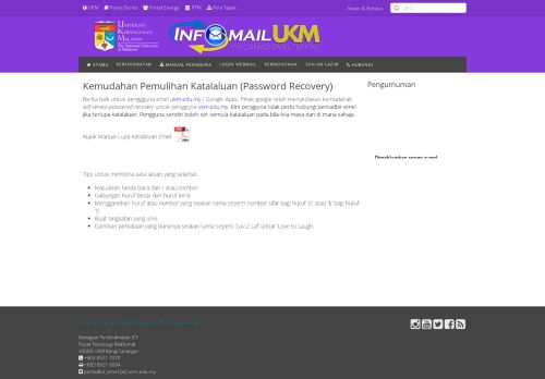 
                            11. Kemudahan Pemulihan Katalaluan (Password Recovery) • ...