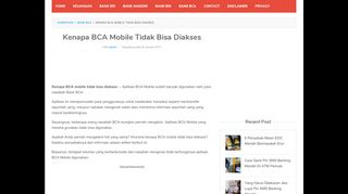 
                            13. Kenapa BCA Mobile Tidak Bisa Diakses - SMSBANGKING 2019