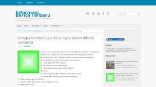 
                            3. Kenapa facebook gak bisa login, bukan diheck namanya | ...