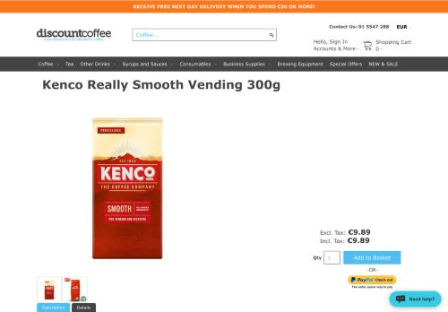 
                            13. Kenco Smooth Instant Coffee 300g - Discount Coffee Ireland