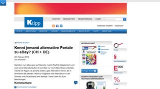 
                            11. Kennt jemand alternative Portale zu eBay? (CH + DE) - Artikel - www ...