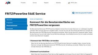 
                            1. Kennwort für die Benutzeroberfläche von FRITZ!Powerline ... - AVM