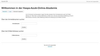 
                            2. Kennwort vergessen - in der Haspa-Azubi-Online-Akademie