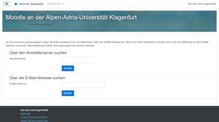 
                            3. Kennwort vergessen - Moodle - Alpen-Adria-Universität Klagenfurt