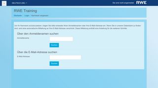 
                            1. Kennwort vergessen - RWE Training
