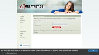 
                            3. Kennwort vergessen? - Webspace und Domain - Webhoster Greatnet.de