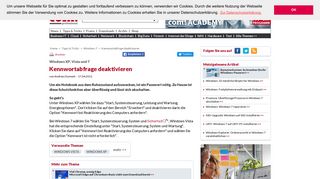 
                            8. Kennwortabfrage deaktivieren - com! professional - Com-magazin.de