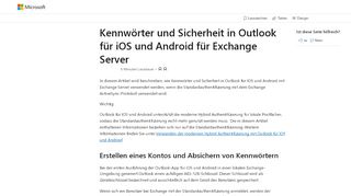 
                            5. Kennwörter und Sicherheit in Outlook für iOS und Android für ...