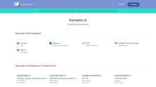 
                            11. Kentalis.nl - Welke web technologieën gebruikt Kentalis.nl