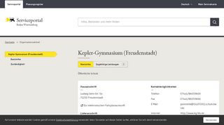 
                            2. Kepler-Gymnasium (Freudenstadt) - Serviceportal Baden-Württemberg