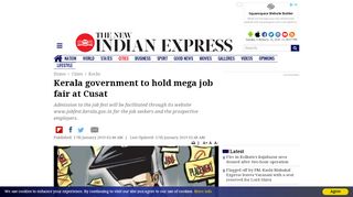 
                            11. Kerala government to hold mega job fair at Cusat- The New Indian ...