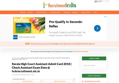 
                            9. Kerala High Court Assistant Admit Card 2018-19 Out | Exam Date ...