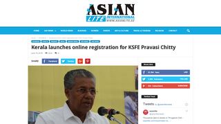 
                            12. Kerala launches online registration for KSFE Pravasi Chitty | Asian ...