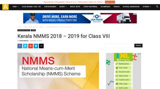 
                            6. Kerala NMMS 2018 – 2019 for Class VIII | AglaSem Schools
