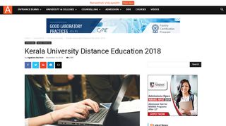 
                            9. Kerala University Distance Education 2018 | AglaSem Admission