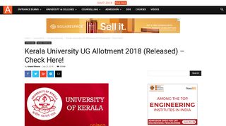 
                            7. Kerala University UG Allotment 2018 (Released) – Check Here ...