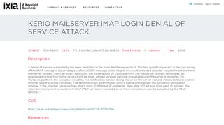 
                            13. Kerio MailServer IMAP LOGIN Denial of Service attack