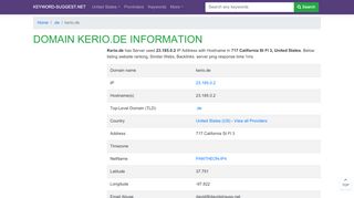 
                            12. kerio.de | Domain infomation, DNS analytics | trends24.info
