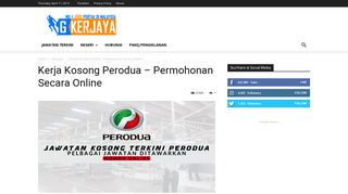 
                            3. Kerja Kosong Perodua - Permohonan Secara Online