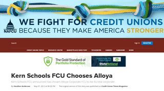 
                            11. Kern Schools FCU Chooses Alloya | Credit Union Times
