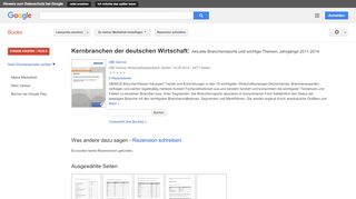 
                            13. Kernbranchen der deutschen Wirtschaft: Aktuelle Branchenreports ... - Google Books-Ergebnisseite