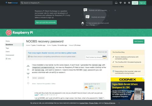 
                            2. kernel - NOOBS recovery password - Raspberry Pi Stack Exchange