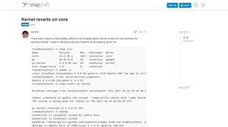 
                            13. Kernel reverts on core - snapd - snapcraft.io