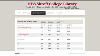 
                            2. KES Shroff College Library - Question Paper & Links