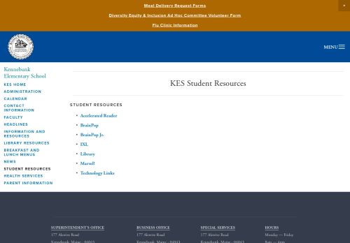 
                            8. KES Student Resources-Maine Regional School Unit 21