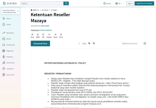 
                            8. Ketentuan Reseller Mazaya - Scribd