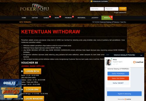 
                            2. Ketentuan withdraw - Pokerqiu