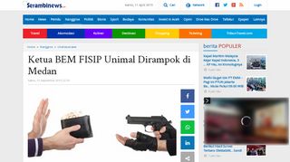 
                            9. Ketua BEM FISIP Unimal Dirampok di Medan - Serambi Indonesia