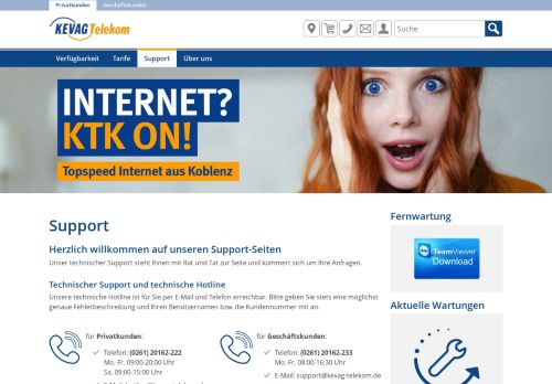 
                            6. KEVAG Telekom: Support