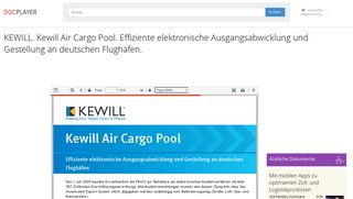 
                            10. KEWILL. Kewill Air Cargo Pool. Effiziente elektronische ...