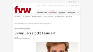 
                            6. Key Account Management: Sunny Cars stockt Team auf - FVW.de