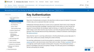 
                            2. Key Authentication - Windows applications | Microsoft Docs