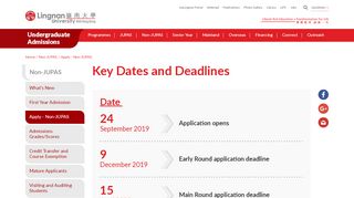 
                            6. Key Dates and Deadlines - Lingnan University