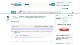 
                            9. Key stroke - definition of key stroke by The Free Dictionary