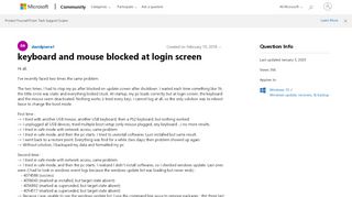 
                            4. keyboard and mouse blocked at login screen - Microsoft Community
