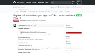 
                            8. Keyboard doesn't show up at login on iOS in certain conditions · Issue ...