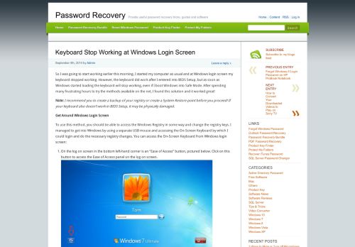 
                            5. Keyboard Stop Working at Windows Login Screen | Password Recovery