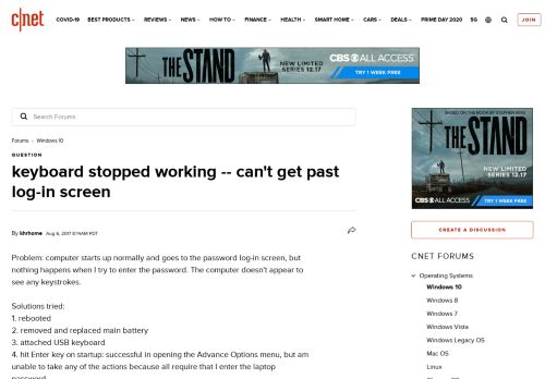 
                            6. keyboard stopped working -- can't get past log-in screen - Forums ...