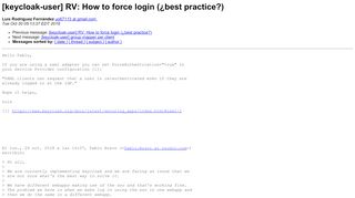 
                            4. [keycloak-user] RV: How to force login (¿best practice?) - Mailing ...