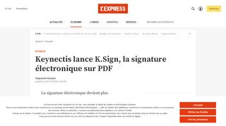 
                            13. Keynectis lance K.Sign, la signature électronique sur PDF - L'Express ...
